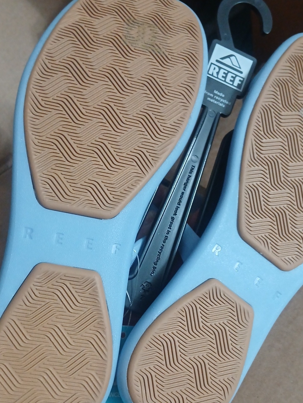 Reef Women's Light Blue and Tan Double Strap Sandals - Picture 6 of 7
